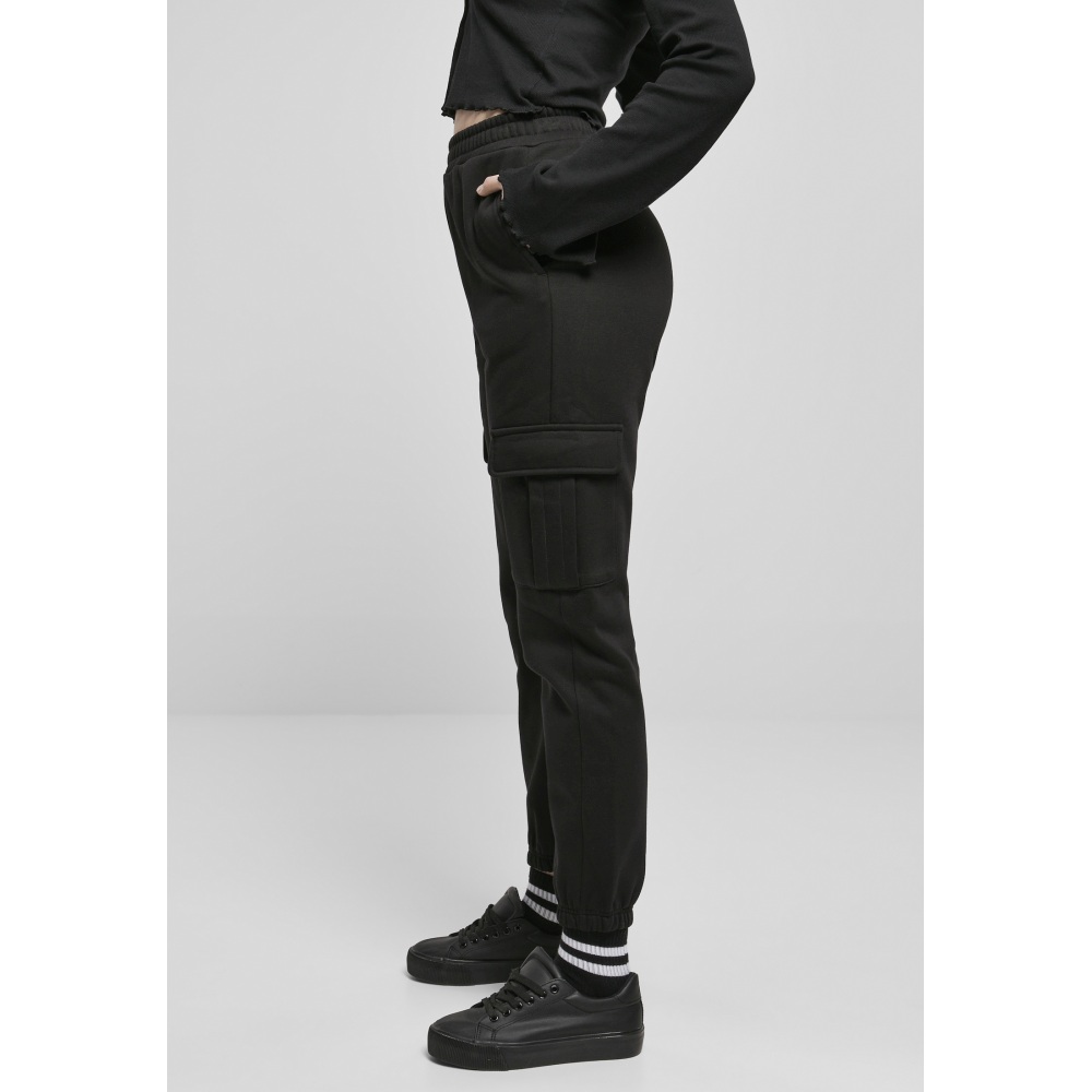 Urban Classics - High Waist Cargo Dames joggingbroek - Zwart